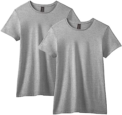 Gildan Women's Softstyle Cotton T-Shirt, Style G64000L, Multipack, Sport Grey (2-Pack), 2X-Large