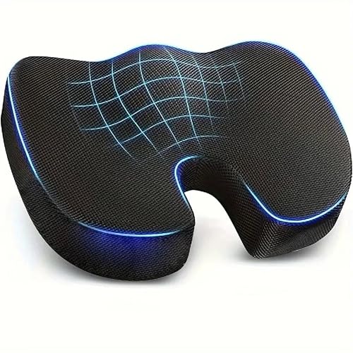 Image of Wonder Care Orthopedic Coccyx Cusion | Memory Foam for Back Pain, Sciatica Pain Relief, Tailbone Relief|Proprietary Hi-Per Foam|Cushion for Office /Home Chairs | 2 Years Warranty (Mesh Cover, 120Kg)