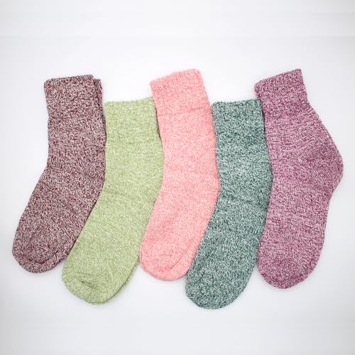 Image of Wool Socks for Women, Cozy Thermal Fall Winter Hiking Alpaca Warm Think Knit Comfy Crew Calf Socks