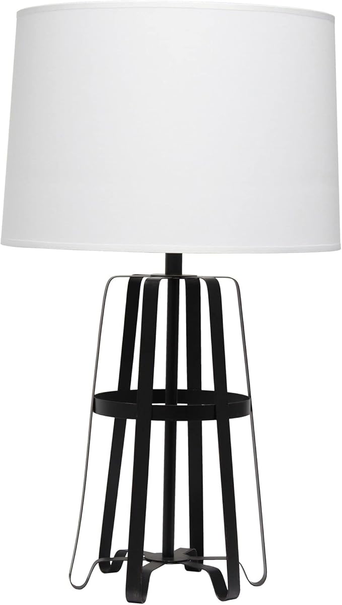 Simple Designs Simple Designs LT3310-ORB Metal Rail Table Lamp, Oil Rubbed Bronze