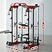 Snode ALL10 Smith Machine for Home Gym, Power Rack with Cable Crossover, Squat Rack with Leg Press and Advanced LAT Pull-Down Attachment, 2000LB Weight Capacity
