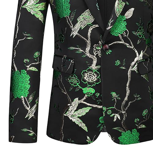 Men's Stylish Slim Blazers Floral Print Business Casual Versatile Suit Jacket Office Banquet Plus Size Sport Coat3