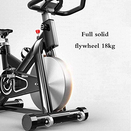 LMZZGAOYANQING Exercise Spin Bike Static Indoor Home Gym Workout Cycling Fitness Cardio Bike with LCD Monitor, 18Kg Flywheel Tablet and Drinks Holder