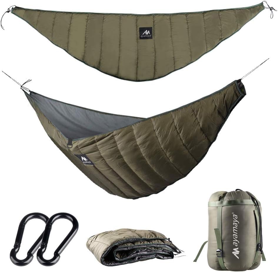 Single & Double Hammock Underquilt Full Length Big Size Under Quilts for Hammocks, Camping Backpacking Essential, Winter Cold Weather Warm UQ Blanket Bottom Insulation