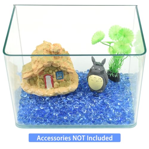 Image of 1 LB (460g) Tumbled Irregular Sea Glass Gemstone Chips, Light-Blue | Vibrant Long-Lasting Hues, Premium Polished, Safe Non-Toxic Material, Ideal for DIY Crafts & Decorations