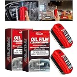 2 Pack Automotive Oil Film Cleaning Brush for Windshield, Car Glass Oil Film Remover with Hydrophobic Coating, Rain Repellent Windshield Cleaner Tool Improves Driving Visibility