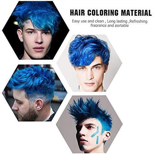 Image of Blue Hair Color Wax Pomades 4.23 oz - Natural Hair Coloring Wax Material Disposable Hair Styling Clays Ash for Cosplay, Party (Blue)
