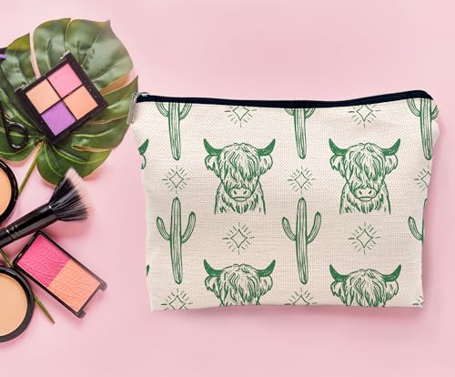 Image of Green Cow Makeup Bag - Cowgirl Stuff, Western Gifts