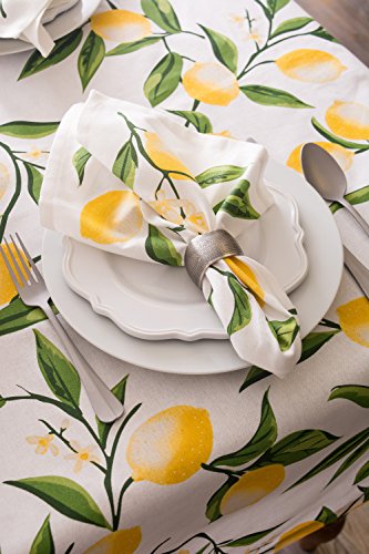 Nappe coton Citron Bliss 177cm haut de gamme pour réceptions et dîners - 8
