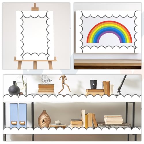 VABAMNA 50ft Black and White Bulletin Board Borders, Composition Wavy Line Scalloped Border Trim for Classroom School Home Office Party Decorations Preschool Kindergarden Wall & Door Decoration - Image 7