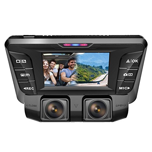 Pruveeo C2 Dash Cam with Infrared Night Vision, Dual 1080P Front and Inside, Dash Camera for Cars Uber Truck Taxi