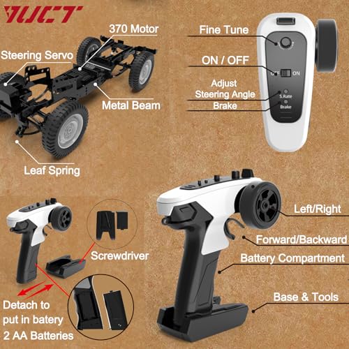 Image of YUCT WPL C94 RC Crawler 1 /12 Military RC Truck | 4WD 2.4Ghz Off-Road Vehicle with Two Batteries & Metal Drive Shaft (Green)