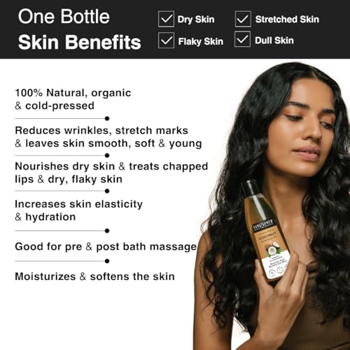 Image of Soulflower Extra Virgin Coconut Hair Oil 225ml | Clinically Proven for Hair Growth, Shine, Damage Repair, Frizz Control, Body Massage | 100% Pure, Ecocert Organic Certified, No Mineral Oil