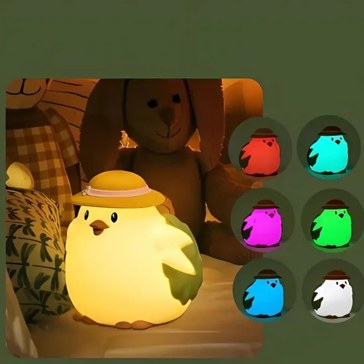 Image of Desidiya Chicken Rechargeable Silicone Night Lamp - Farm Animal Lamp, Kids Night Light, Nursery Decor, Birthday Gift, Silicone LED Light