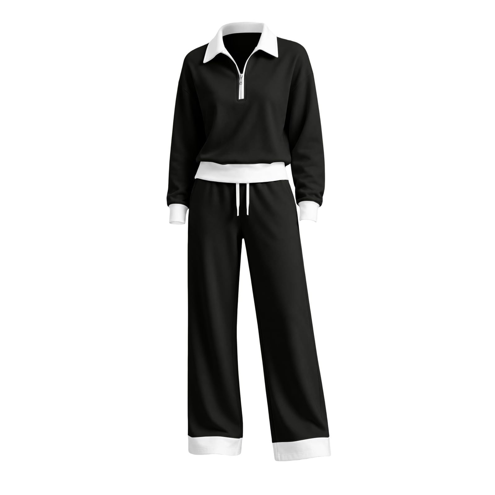 Tuta Da Ginnastica Donna 2 Pezzi Completi Sportiva Manica Lunga Scollo a V Completo Palestra Tuta Da Ginnastica Elegante Set Top E Pantaloni a Gamba Larga Tute Per Jogging Fitness Yoga Da Casa Autunno