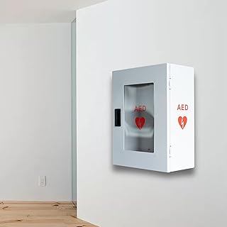ISOP AED Storage - AED Cabinet Gray | Wall-Mounted Box | Aluminium Outdoor Indoor Defribillator Cabinet - Survival Kit | Emergency Equipment | Wall Mounted Rescue Equipment | Caja para DAE | Bulk
