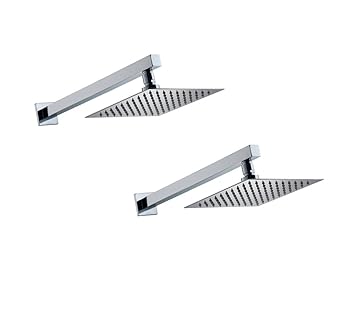 Prestige 12x12 Ultra Slim Stainless Steel Shower with 24inch Square Shower Arm -Pack of 2