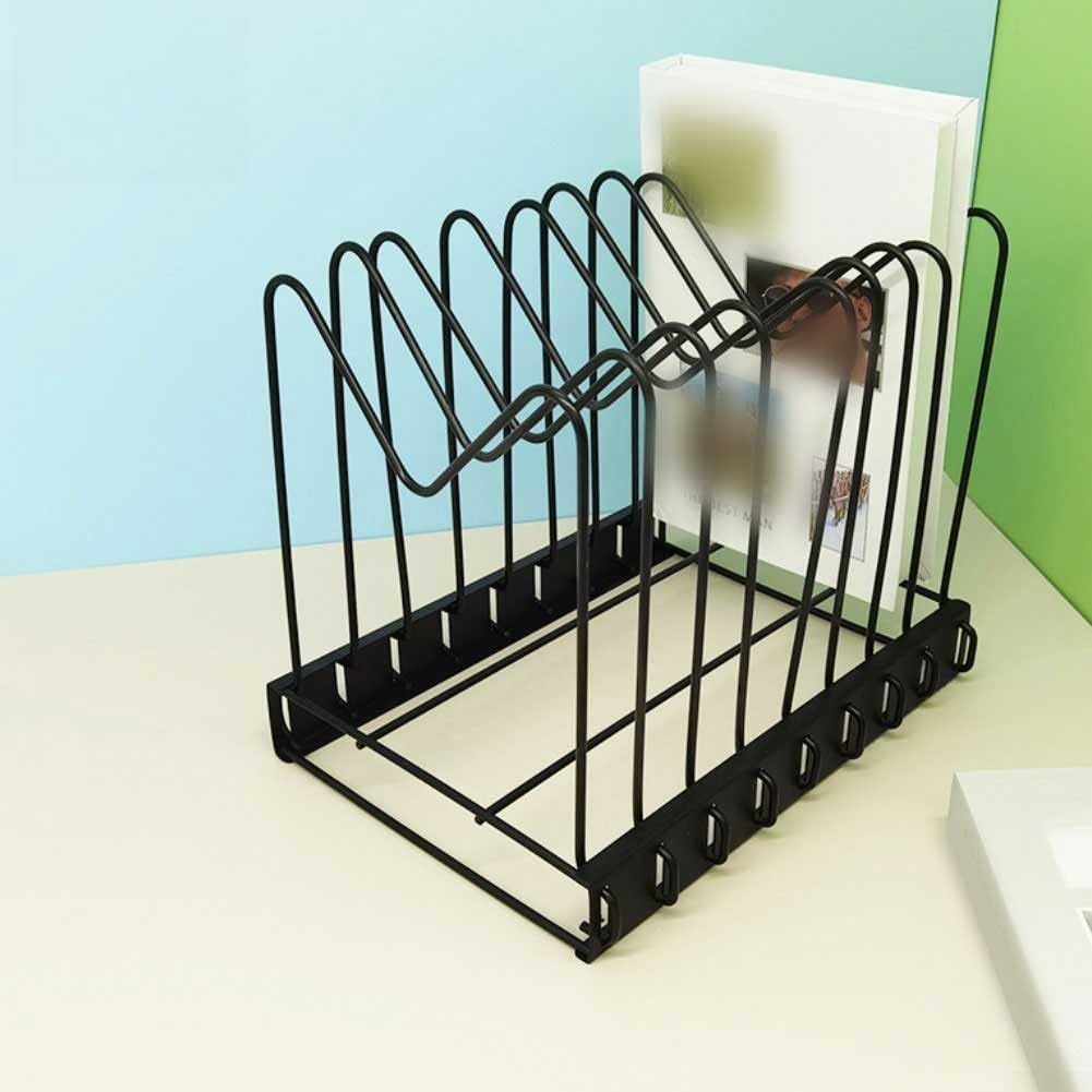 8 sezioni per organizer da scrivania con design regolabile, supporto in metallo per riporre documenti, libri e lavagne da cucina con rivestimento antigraffio e antiruggine