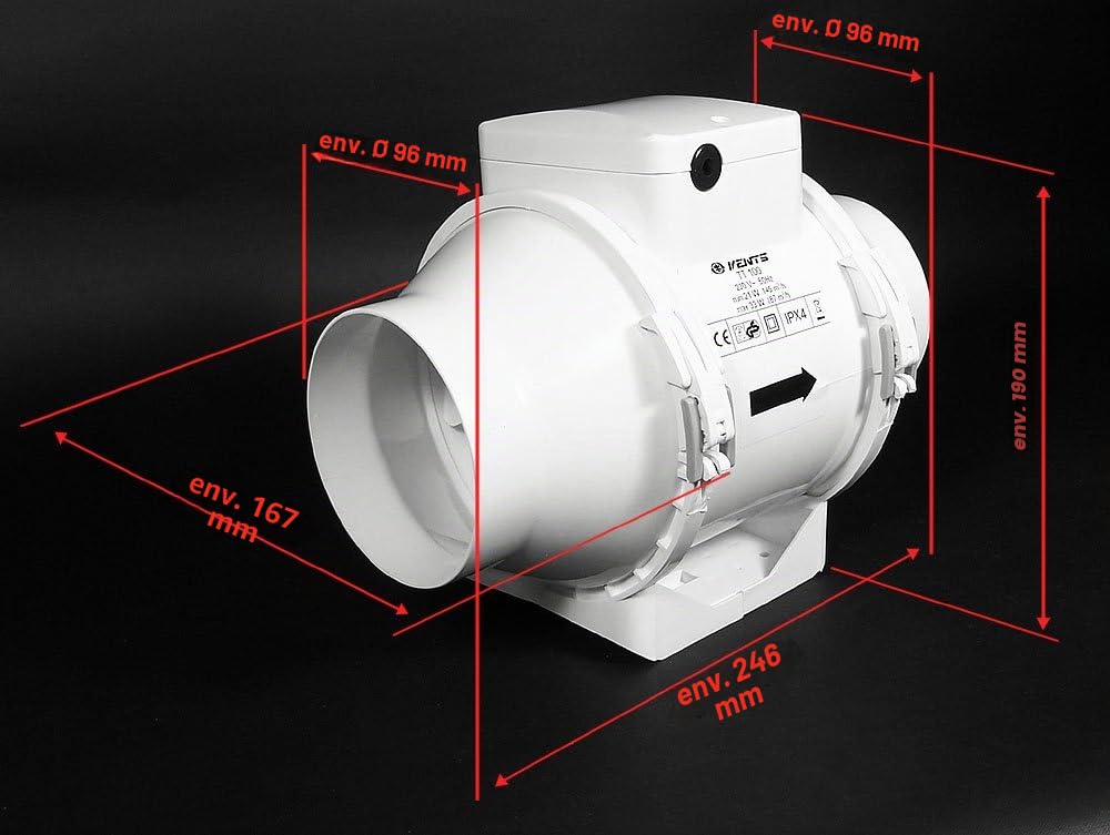 Vents TT-100 TT Extracteur d'air Blanc 100 mm