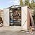 Aoxun 6'x4' Outdoor Metal Storage Shed with Lockable Door- Ideal for Tools, Garden Equipment & Bikes, Perfect for Patio Placement(Base Included/Brown)
