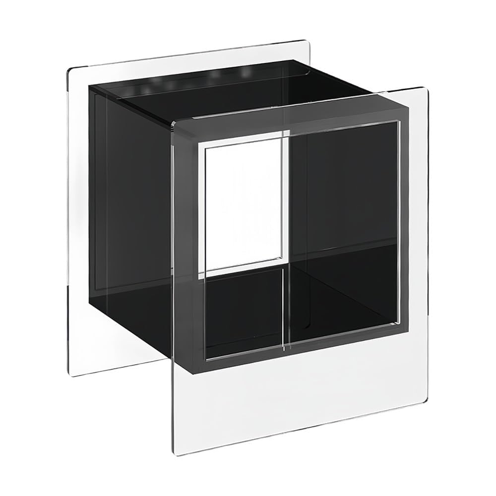 SXZenSpace Geometric Coffee Table Acrylic Side Transparent Nightstand End for Living Rooms Bathrooms Solid Construction(Black)