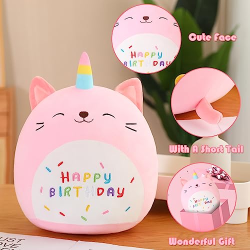 Image of SQEQE Cat Plush Toy Unicorn Cat Stuffed Animal Cute Birthday Cat Plushies Pillow Soft Plushie Doll Gifts for Kid Decor(Pink Caticorn, 10 Inch)
