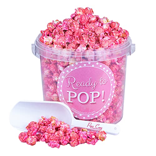 Pink Popcorn! It's A Girl- Ready To Pop Gourmet Popcorn. Perfect for Baby Shower, Gender Reveal & Congratulations gift. 24 oz 1.5lbs FREE Scooper Included