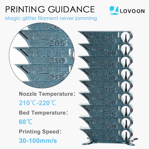 Image of LOVOON 3D PLA Filament 1.75mm Sparkle Glitter, Burnt Titanium 3D Printer Filament, Sparkle in Sunlight Filament, Subtle Glitter Color Change, Galaxy Blue(Light Blue), 1KG(2.2lbs) /Spool