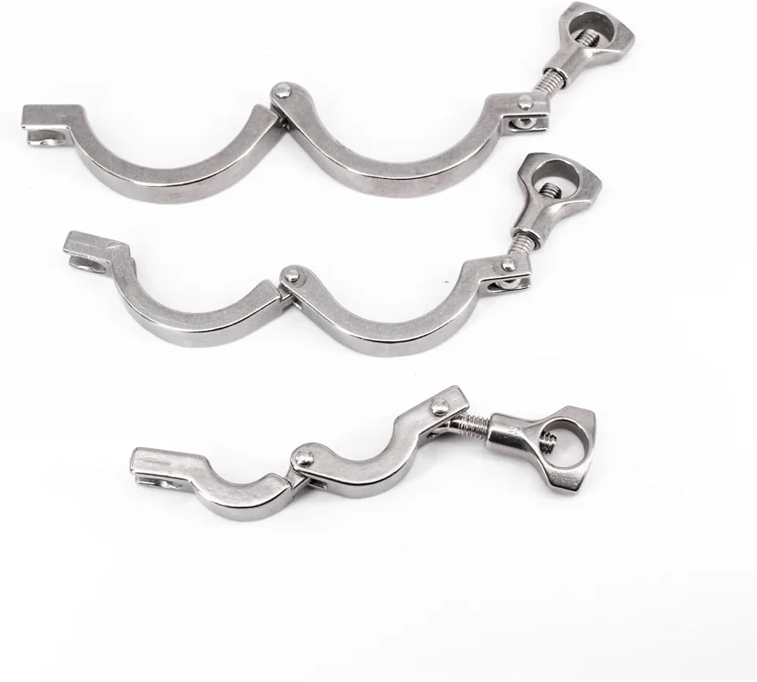 K25.4-119mm 0.5" 0.75" 1" 1.5" 2" 2.5" 3" 4" Tri Clamp SUS 304 Stainless Steel Sanitary Pipe Fitting Connector Homebrew(K34mm 100g)