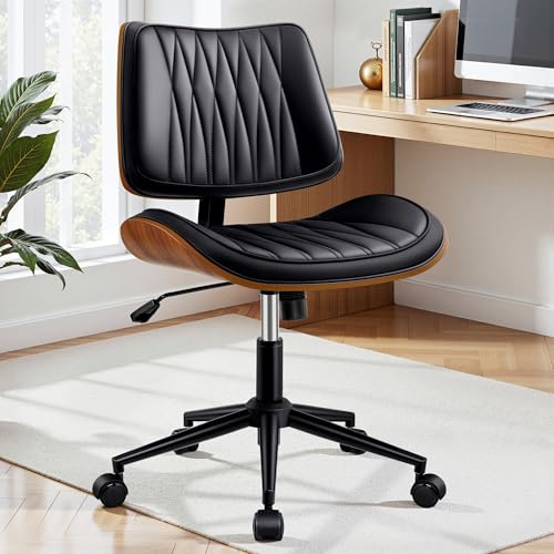 Ergonomic Armless Office Desk Chair - Mid-Century Modern...