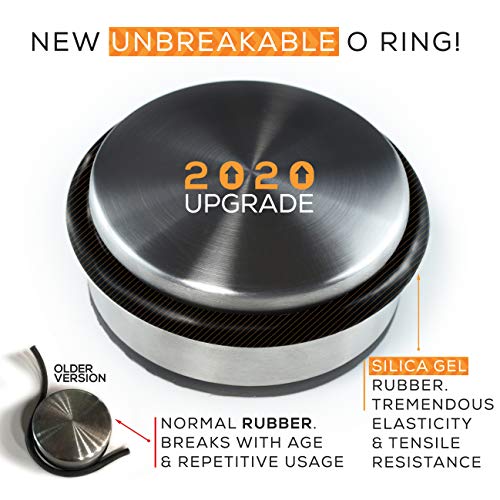 Stainless Steel Door Stopper (3 Pack) 4"X1.85"– Premium Sofihome Top Durability Door Stops With Silica Gel Treads – Stylish Decorative Heavy Duty Door Stop For Draft Stopping And Floor & Wall Safety #TOP1