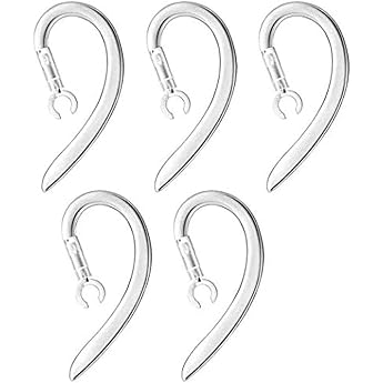 U-K Ear Hook Earloop 360 Rotation Bluetooth Earphone Silicone Transparent 6.0mm Pack of 5 Practical