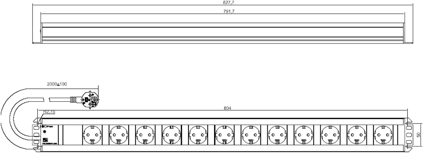 Bachmann 300.002 Handwerkerleiste 12x Steckdose