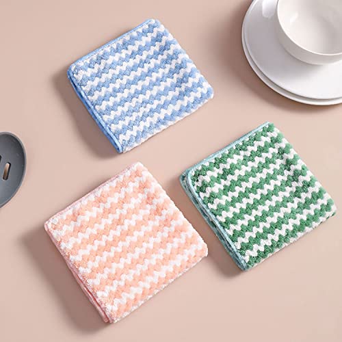 Zborh 10Pcs Super Absorbent Cleaning Cloths, Kitchen Towels Dish Towels, Multipurpose Reusable Dish Cloths, Double-Sided Microfiber Cleaning Rags For Dish Drying Washing, Furniture, Car, Bowl, #TOP6