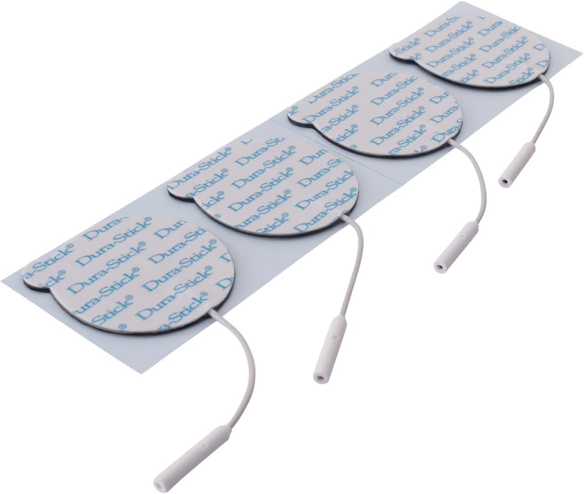 Chattanooga Dura-Stick Plus | Blue Foam Backing 2 inch Round - 10 Packs (4 Electrodes per Pack) – Total 40 Electrodes