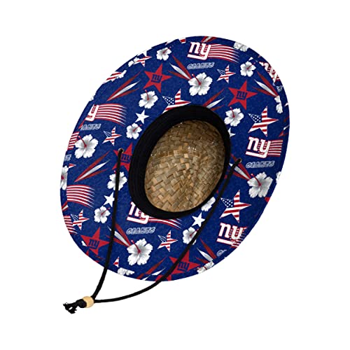 Image of NFL Team Logo Americana Floral Lifeguard Beach Straw Sun Hat
