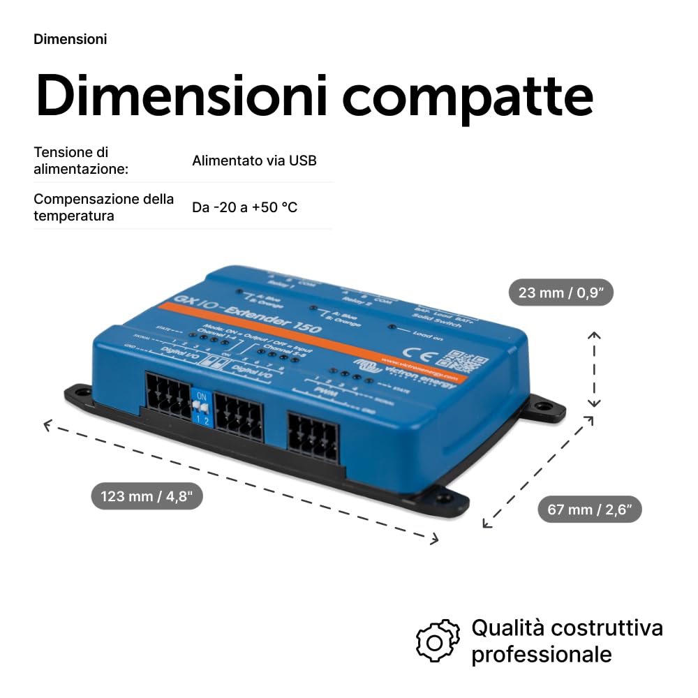 Victron Energy Estensore IO GX 150 - Modulo di Espansione Controllo e Monitoraggio USB - Plug and Play