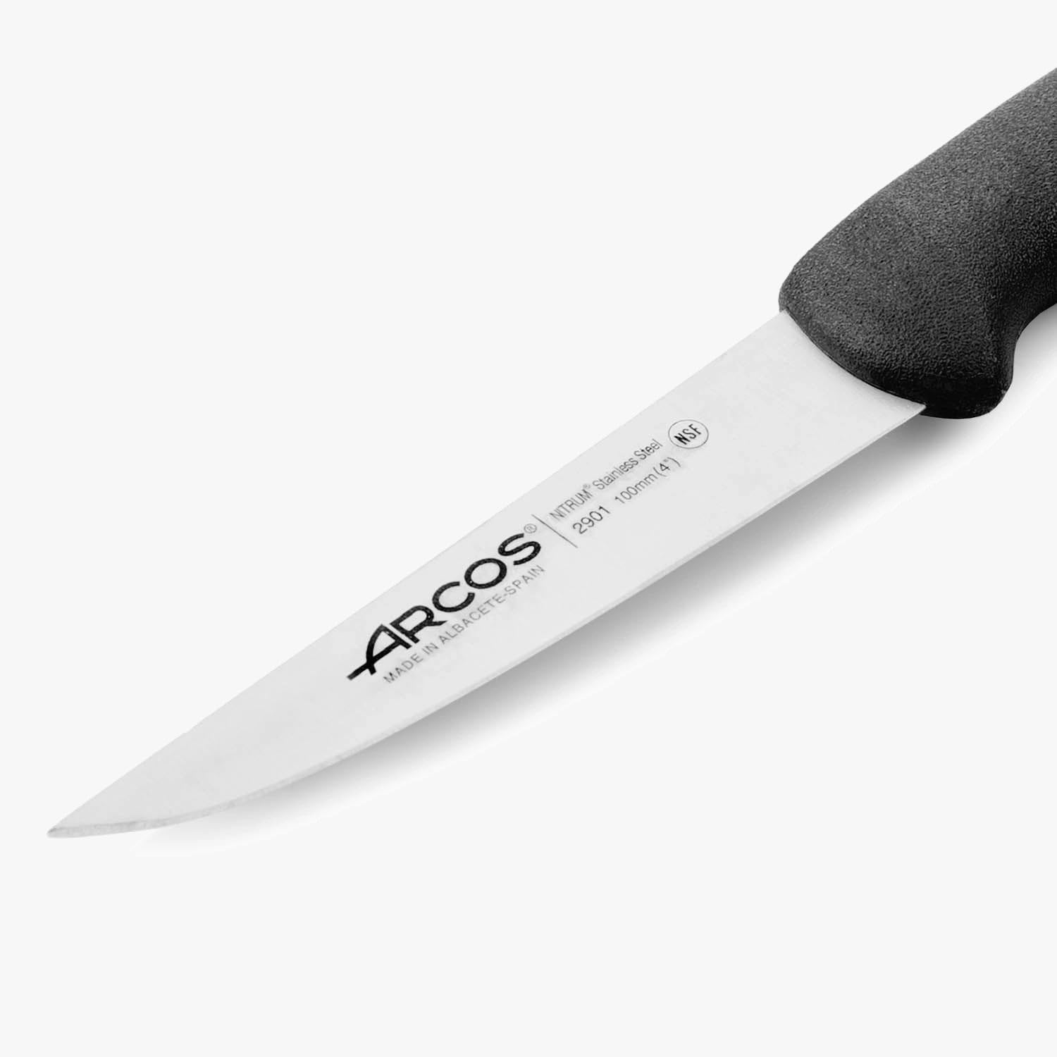 Arcos Seria 2900 nóż do warzyw, nóż do warzyw, ostrze ze stali nierdzewnej Nitrum 100 mm, uchwyt z polipropylenu w kolorze czarnym