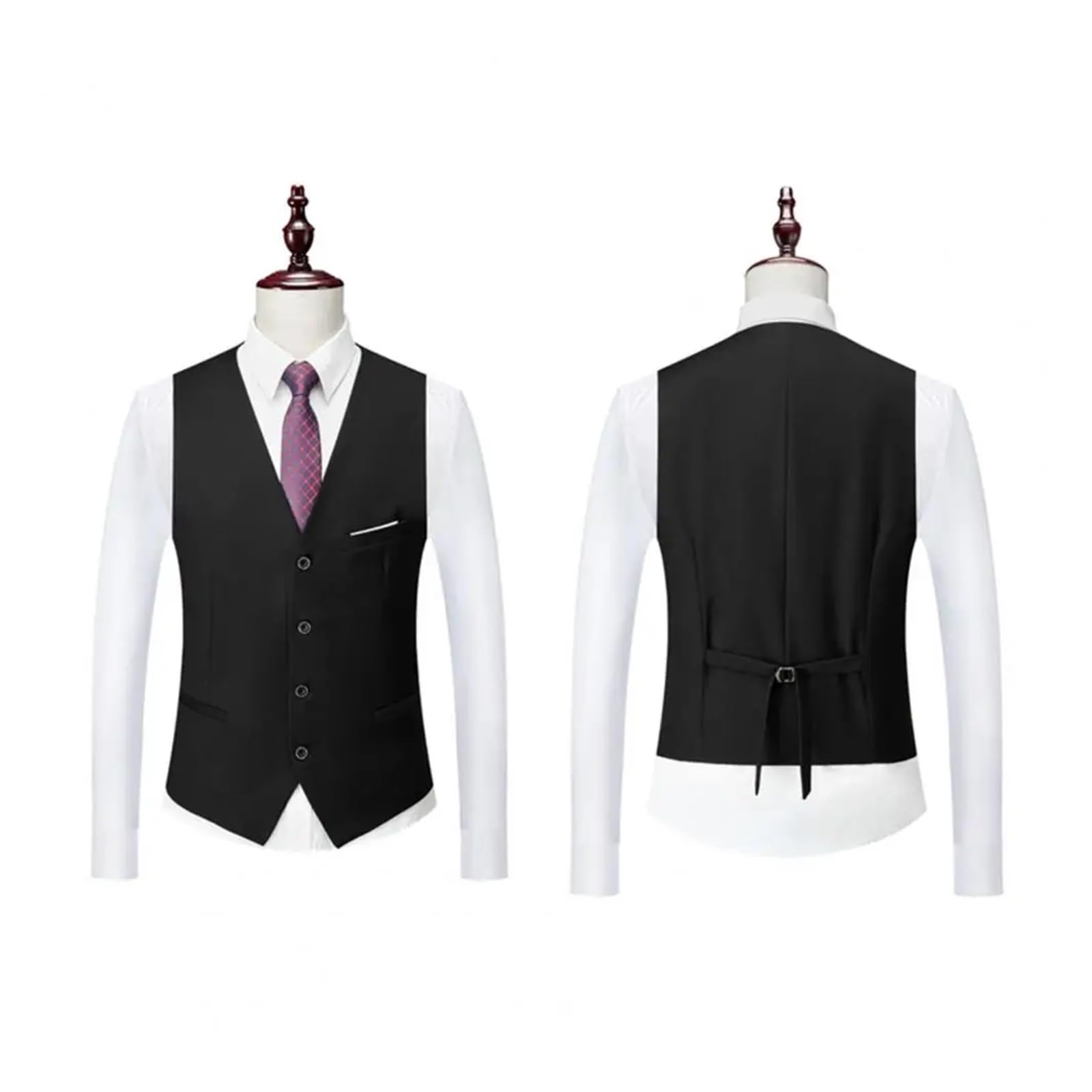 Conjunto De Traje Ajustado For Hombre, Conjunto De Traje De Negocios Elegante For Reuniones Formales, Bodas, Padrinos De Boda, Chaleco De Chaqueta Antiarrugas Ajustado(Blue1,XXXL)