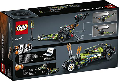 LEGO 42103 Technic Dragster Convertible 2 en 1, Coche de Juguete para Construir para Niños +7 años