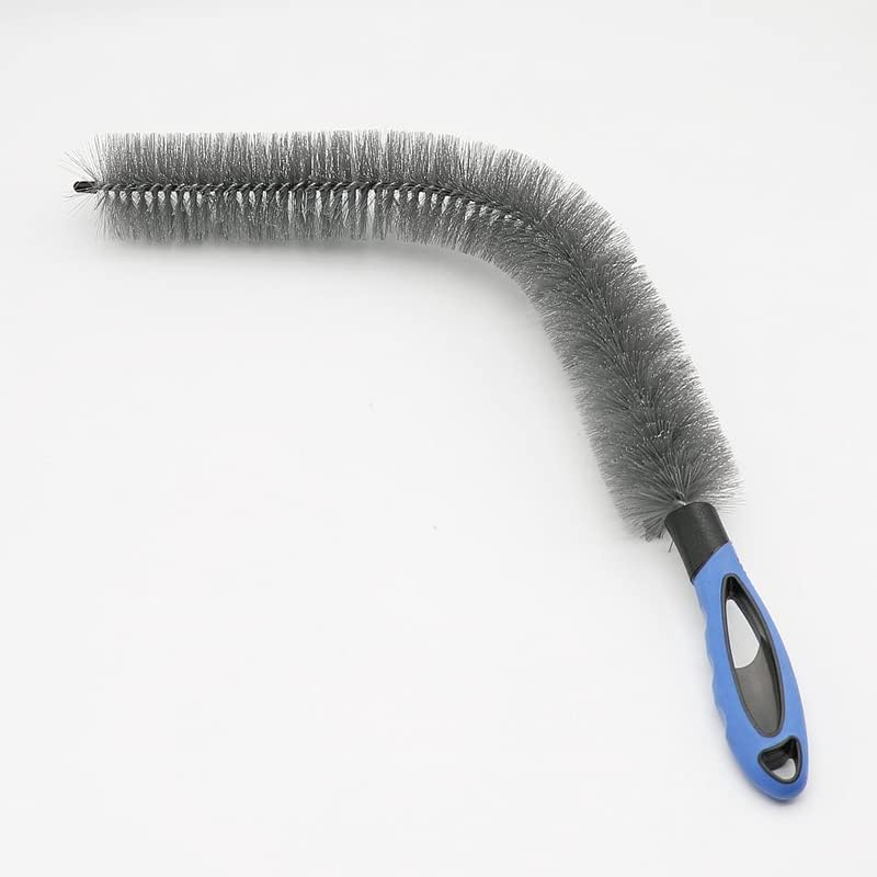 Herramienta de lavado de cepillo de rueda de neumáticos de limpieza de automóviles de 23.6 in, cepillo de mango largo, cepillo de microfibra para