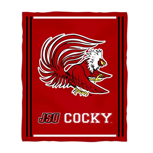 Minky Blanket Super Soft 100% Polyester Luxury Blanket Jacksonville State Gamecocks Red Plush Soft Minky Blanket 36" x 48"Mascot