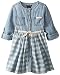 Calvin Klein Little Girls' Denim Dress with Roll Up Sleeves