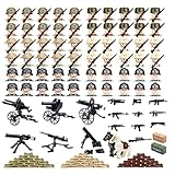 XAPUNK WW2 Military Minifigures Toys for Kids, Army Men War 2 Soldier Action Figures Set, Army Battle WW2 Playset with Weapons, Christmas Birthday Military Toy Gifts for Kids