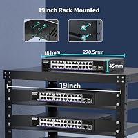 24 Port 2.5G + 2 Port 10G SFP+ Ethernet Switch, NICGIGA 26 Port 2.5Gb Network Switch Unmanaged, Plug & Play, Desktop or 19-inch Rack Mount, Fanless Metal Design. – Ansicht 7