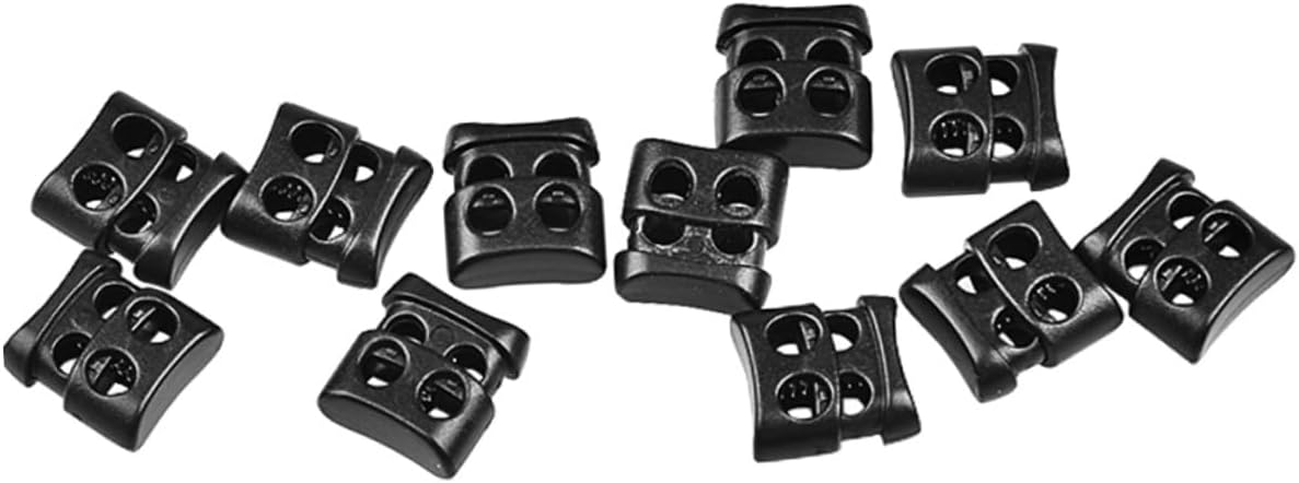 Anneome Cord Lock Hole Cord Locks Buckle Straps Plastic Double Hole Stopper 5 Sets