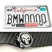Aootf License Plate Screw Bolt Caps- Logo Billet Metal Car License Plate Bolts Frame Screw Cover with Black Skull Sticker, License Plate Frame Security Fastener Kit with Anti-Rattle Foam Pads
