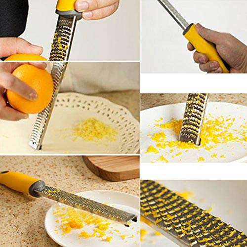 QIHONG Ralador multifuncional de aço inoxidável 304 chocolate limão com escova de limpeza e capa, ca