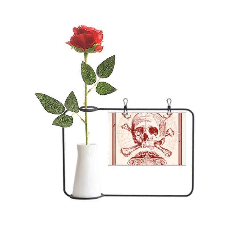 Fleurs artificielles à suspendre carte de poker et couronne rouge pour déco