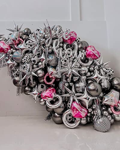 Image of 3pcs 26inch 3D Explosion Star foil balloon, Silver Foil Cone Star burst Balloons for Birthday Wedding New Year Party Event